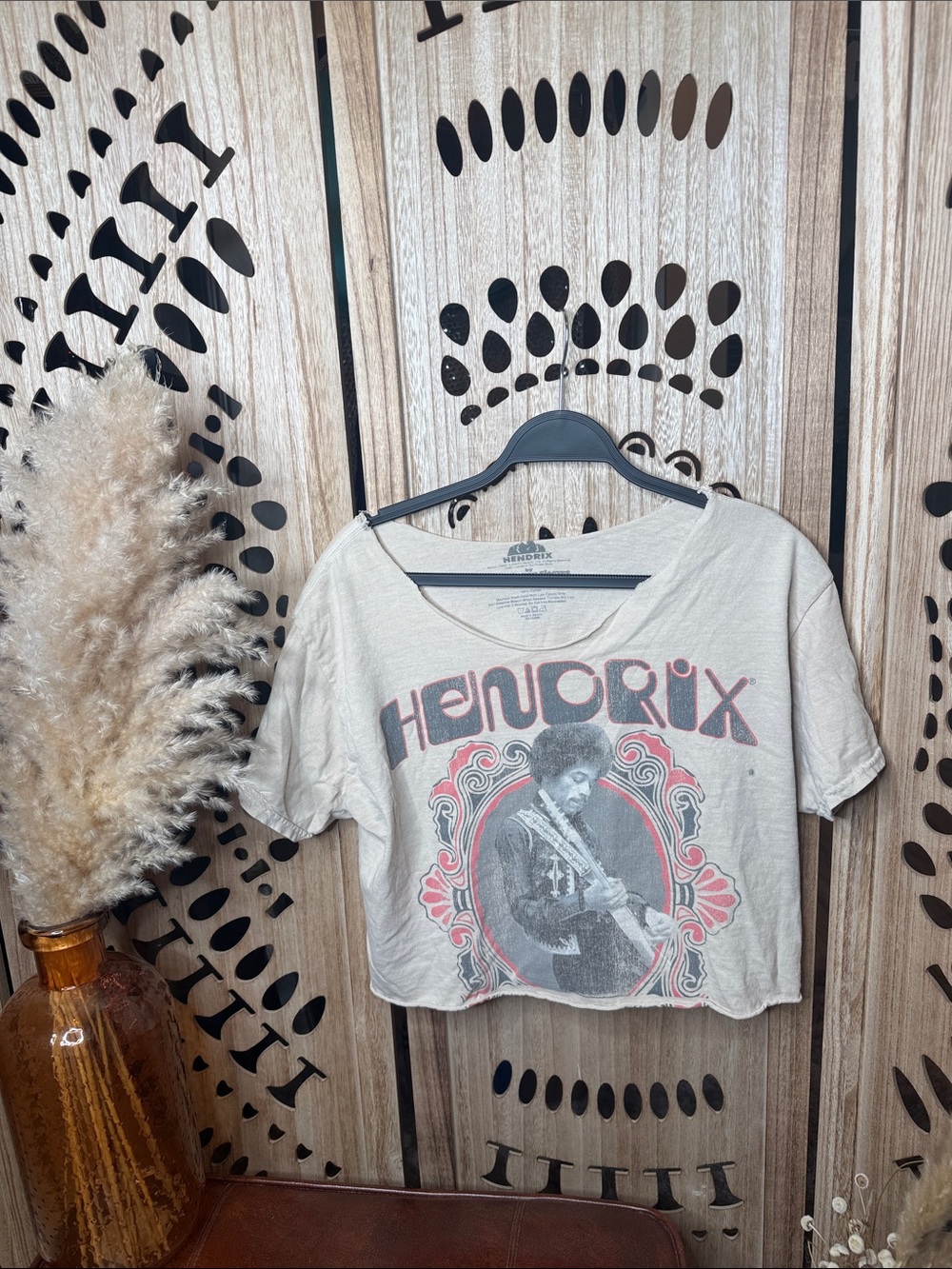Cream Hendrix Graphic Crop Top